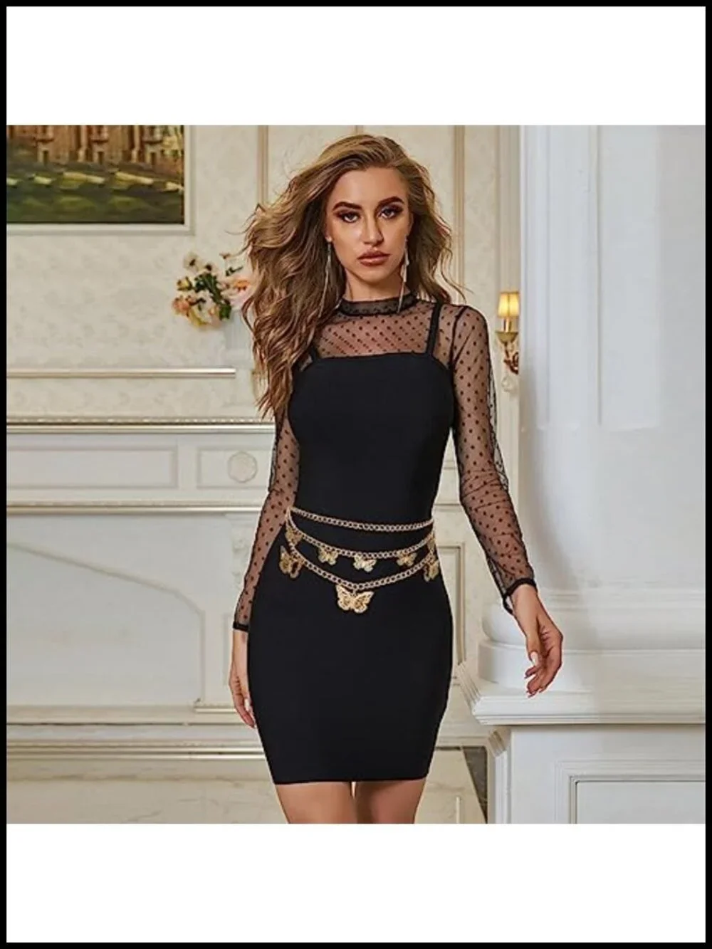 Multi-Layer Butterfly Waist Chain Alloy Hollow Pendant Body Chain